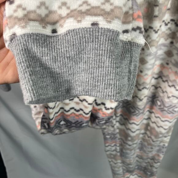 Cuddl‎ Duds Fair Isle Pajama Set Long Sleeve Pants PS Pink Gray Cozy Fleece - Picture 9 of 16